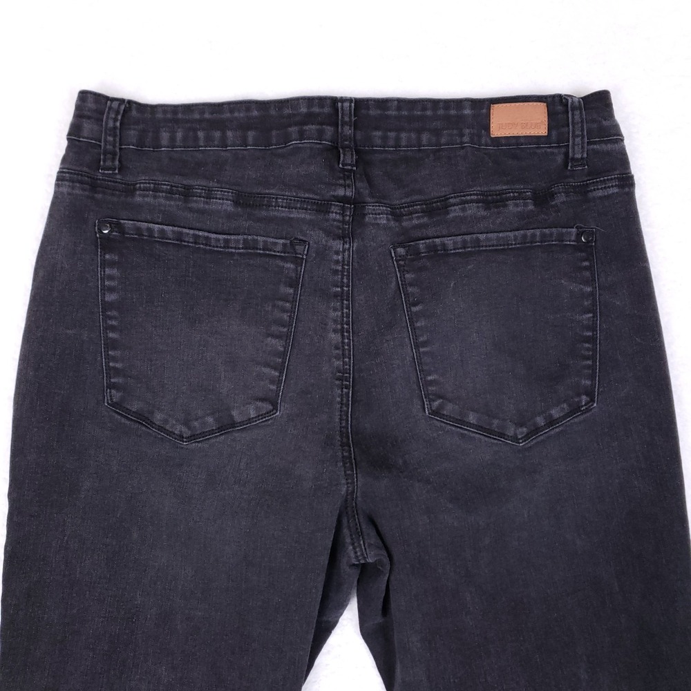 Judy Blue Jeans 1XL Black Crop Straight Fit Side Slit Stretch Plus Size - Picture 10 of 12